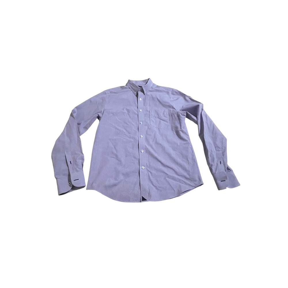 Vineyard Vines Mens Purple Gingham Check Long Sleeve Button Down Shirt Cotton